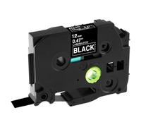 PrecisGear Fit Universel 31 Couleurs Tze 231 234 334 Tapis d'étiquette 12 mm Compatible avec l'imprimante d'étiquette PT-H110 PT-E105 PT-H101C Remplacement du marché secondaire(White on Black)