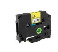 PrecisGear Fit Universel 31 Couleurs Tze 231 234 334 Tapis d'étiquette 12 mm Compatible avec l'imprimante d'étiquette PT-H110 PT-E105 PT-H101C Remplacement du marché secondaire(Dazzling Yellow)