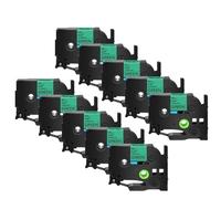 PrecisGear Lot de 3/5/10 Rubans AZE-231 12 mm compatibles avec TZ-231 et TZe-241. Ruban d'étiquetage laminé Noir sur Blanc 12 mm.(10PK Black on Green)