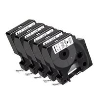 PrecisGear Lot de 5 Rouleaux de Ruban d'étiquettes de 9 mm, référence 45013, Compatible avec Les étiqueteuses modèles LM160, LM280, 45013, 45010, 40913 et 43613.(Black on Clear)