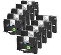 PrecisGear Tapes d'ID Flexibles 3 4 5 10PCS 12 mm Étiquette laminée Compatible avec - d'étiquette PT-1000 PT-D450 TZ TZE-FX231 pour Le numéro de pièce 8K1927225B(10PK Black on Clear)