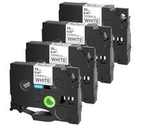 PrecisGear Tapes d'ID Flexibles 3 4 5 10PCS 12 mm Étiquette laminée Compatible avec - d'étiquette PT-1000 PT-D450 TZ TZE-FX231 pour Le numéro de pièce 8K1927225B(4PK Black on White)