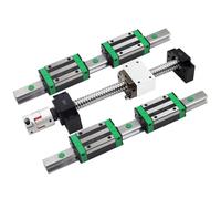 Precision Ball Screw SFU1605 + 2pcs Linear Motion Rails HGR20 And Blocks 4 Pcs HGH20CA + Supporter BK12 And BK12 + Coupler 8 * 10(SFU1610 HGH20CA,1000mm)