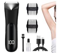 Precision Beard Shaper Terrimmer pour cheveux | Terrimmer pour cheveux intimes portables avec écran LCD numérique pour jambes, oreille, visage, nez, pubien, bras, toilettage de la tête