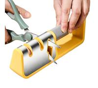 Precision Blade Grinder - V-Groove Sharpener for Scissors | Stainless Steel with Compact Form, Manual Sharpening Tool, Fine Coarse Grind for Kitchen Garden Camping Countertop Use