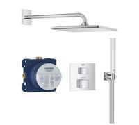 Precision Cube Set de douche encastrée avec mitigeur thermostatique + Douche de tête + Douchette, chrome (G34879000)