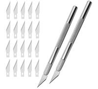 Precision Cutter Scalpel, 2 pièces avec 20 lames de Rechange, Cutter de précision Scalpel, Couteau de Précision en acier au manganèse, pour Découpe de Modelisme Papier Diy Sculpture Loisirs