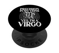 Précision dans Mes veines Oui im a Vierge PopSockets PopGrip Adhésif