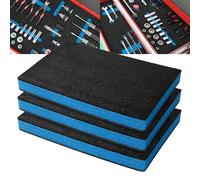 Precision Defined Mousse pour Boîte à Outils - Inserts en Mousse pour Étuis, Mouss Shadow, Mouss pour Outils, Mousses en Polyéthylène - Noir/Bleu (45,7 x 30,4 x 5 cm, Lot de 3)