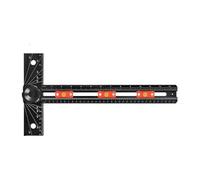 Precision Drill Guide, T Shape Cabinet Hardware Jig Tool, 8x5 Inch Template with Adjustable Ruler, Aluminum Alloy Locator Device, Installation Tool with Accurate Design, Hardware Aid for Kitchen