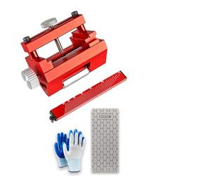 Precision Honing Guide for Chisels and Planes - Chisel Sharpening Jig, Adjustable Metal Chisel Sharpener with 10°-45° Angle Gauge, Honing Tool for 0.1"-2.8" Chisels, Planer Blades, Knives (Red*1PC)