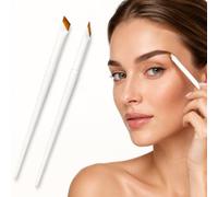 Precision Pinceau biseauté pour eyeliner et sourcils, poils en nylon blanc | Forme de pointe inclinée, application contrôlée le long des contours des sourcils et des lignes supérieures des cils