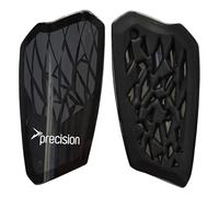 Precision Pro Fusion Flex Protège-Tibias légers pour Football avec Coque en TPU, Rembourrage en Mousse EVA, Manchons élastiques, Noir, Taille L