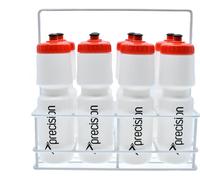 Precision Set de bouteilles d'eau - Porte-bouteilles avec 8 bouteilles de sport 750ml blanc