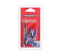 PRECISION STEEL 12 Rivets alu ø4,2mm. Assortiment Blanc-Noir-Bleu
