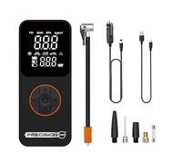 Precision Steel 211416 Mini Compresseur d’Air sans Fil - 11,1V | 10 Bar | Batterie Lithium Rechargeable 4500mAh | Écran LED | Torche LED | Gonflage Rapide | USB-C | Embouts Inclus | Auto Moto Vélo