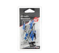 PRECISION STEEL 24 Rivets alu ø4,2mm. Assortiment Blanc-Noir-Bleu