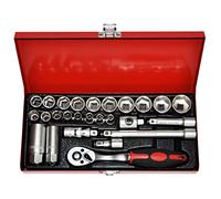 PRECISION STEEL Coffret cliquet + Douilles 3/8". 26 pièces