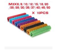 PrecisionFix 10pcs/lot M3 colourful aluminum knurled spacer standoff(Red,M3x10)