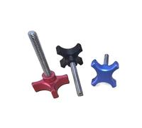 PrecisionFix 1pc Stainless Steel Thread Aluminum Star Plum Bakelite Hand Tighten Thumb Screw Knob Tightening Screw Bolts(Black,X12MM_M6 1PC)