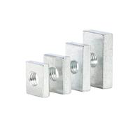 PrecisionFix M3 M4 M5 M6 M8 Square Nut Zinc-Plated Carbon Steel Thin Rectangular Nuts Slider Block For Aluminum Profile Accessory(M8x14x18x4mm(5Pcs))