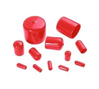 PrecisionFix Soft Sheath Rubber End Caps Cover Silicone Cap Black Sleeve Seals Cable Wire Plastic Thread(Red,HR-4.0 200pcs)