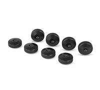 PrecisionGeek - Aluminium anodisé Noir avec Finition décorative moletée de 20 mm de diamètre pour Enceintes HiFi sur Pied, Barres de Son, armoires - Lot de 8