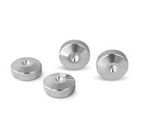PrecisionGeek - Contre-Pointes Haut-Parleur Ø20 mm - Forme Décorative Moletée en Aluminium - Supports Anti-Vibration pour Enceintes Hi-FI & Home Cinéma - Lot de 4