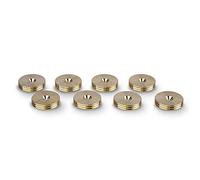 PrecisionGeek® - Coupelles de découplage HiFi Ø 20 mm x 4mm - Laiton Massif - Forme Mince - Supports pour Pointes d’Enceintes, subwoofers et amplificateurs - Lot de 8