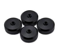 PrecisionGeek - Coussinets de Spcices Enceintes Noir Aluminium Anodisé 20mm Diamètre Forme Biseauté pour Enceintes, Supports Hi-Fi, Armoires, Barre de Son - Lot de 4
