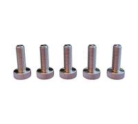 PrecisionGeek Lot de 5 vis moletées en laiton M5 x 15 mm - Tête plate - Fixation sans outil - Finition en laiton robuste
