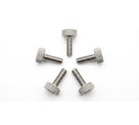 PrecisionGeek Lot de 5 vis moletées M5 en acier inoxydable - Tête plate - 15 mm de longueur - AISI 303