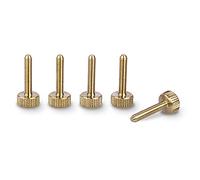 PrecisionGeek Lot de 5 vis moletées plates en laiton M4 x 15 mm - Sans outil - Pour boîtiers d'ordinateur, électroniques, projets de bricolage