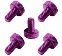 PrecisionGeek Lot de 5 vis moletées plates M3 x 10 mm en aluminium violet