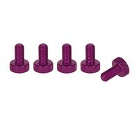 PrecisionGeek Lot de 5 vis moletées plates M5 x 10 mm - Aluminium violet