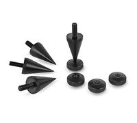 PrecisionGeek - M6 Haut-Parleur Pointes + Contre-Pointes | Set 4 Pointes Ø20x37mm + 4 Contre-Pointes Ø20x7mm | Aluminium Noir | Amélioration Audio pour Enceintes, Amplis, Platines et Meubles HiFi
