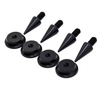 PrecisionGeek - Pointes et Contre-Pointes de Haut-Parleur M6 (Ø10x20 mm | Ø20x7 mm | Aluminium Noir Forme Ronde) - Lot de 4 Pointes + 4 Pads HiFi Antivibrations pour Enceintes et Subwoofers