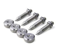 PrecisionGeek - Pointes et Contre-Pointes de Haut-Parleur M6 (Ø6x35 mm | Ø16x7 mm | Acier Inoxydable) - Lot de 4 Pointes + 4 Pads HiFi Antivibrations pour Enceintes, Amplificateurs et Subwoofers