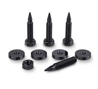 PrecisionGeek - Pointes et Contre-Pointes de Haut-Parleur M6 (Ø6x35 mm | Ø20x4 mm | Acier Noirci) - Lot de 4 Pointes + 4 Pads HiFi Antivibrations pour Enceintes, Amplificateurs et Systèmes Audio