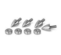 PrecisionGeek Pointes et Contre-Pointes M6 - Acier Inoxydable Ø20 × 25 mm + Ø20 × 8 mm - Anti-Vibration - 4 Pointes + 4 Pads