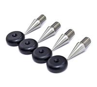 PrecisionGeek Pointes et Contre-Pointes M8 - Acier Inoxydable Ø10 × 20 mm + Aluminium Anodisé Noir Ø20 × 7 mm - Anti-Vibration - 4 Pointes + 4 Pads