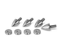 PrecisionGeek Pointes et Contre-Pointes M8 - Acier Inoxydable Ø20 × 25 mm + Ø20 × 4 mm - Anti-Vibration - 4 Pointes + 4 Pads