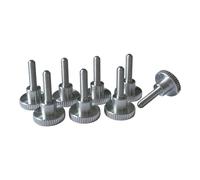 PrecisionGeek Vis moletées M4 x 16 mm, aluminium, 16 mm de diamètre, avec épaule, vis moletées droites DIN 464 M4 x 16 mm (8 pièces)