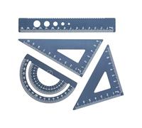 Precisions Mark Ensemble d'outils de mesure en aluminium pour la rédaction technique et l'utilisation scolaire Règles en aluminium durable