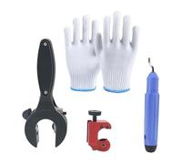 Precisions Pince à cliquet en cuivre pour tubes à paroi mince Comprend un outil d'ébavurage et des gants (0,6 cm à 2,8 cm) Ciseaux à cliquets