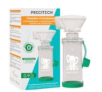PRECITECH - Chambre d’Inhalation 0-9 Mois - Masque bébé souple, valve unidirectionnelle, compatible sprays doseurs