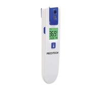 PRECITECH - Thermomètre rotatif 360° sans contact - Contrôle de la distance - Ecran LCD - Diagnostique Visuel - Mémoire 30 mesures