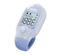 PRECITECH - Thermomètre sans contact Multifonction - Format poche - Température corps, liquide, objet et environnement - Diagnostique Visuel - Mémoire intégrée - Couleur Bleu