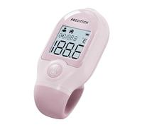 PRECITECH - Thermomètre sans contact Multifonction - Format poche - Température corps, liquide, objet et environnement - Diagnostique Visuel - Mémoire intégrée - Couleur Rose