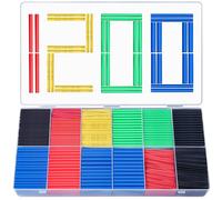Preciva 1200 Pièces Gaines Thermorétractables, Isolation Electrique Tube de Câble D'enveloppe Thermorétractable, Ratio de Contraction 2:1, 5 Couleurs, 12 Tailles
